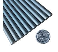 AMTOL Lot de 10 bâtons de cire pour sceaux, bâtons de pour pistolet à colle, parfaits pour les invitations de mariage, les enveloppes, les emballages cadeaux(argent)