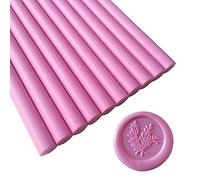AMTOL Lot de 10 bâtons de cire pour sceaux de cire pour pistolet à colle, idéal pour les invitations de mariage, les emballages de vin, les enveloppes, les emballages cadeaux (rose)