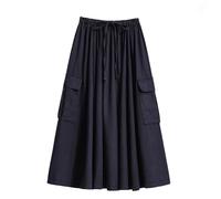 Amtopiyo Jupe cargo décontractée pour femme - Taille élastique - Midi évasée