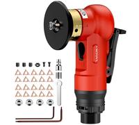 AMTOVL Outil de Chanfrein à Air 30000 tr/min Angle d'Arc 45° 4 Vitesses Réglables Mini Machine à Chanfreiner Pneumatique pour Métal Bois Ébavurage Découpe avec Lame 10R + 10C 4 Roulements - Rouge