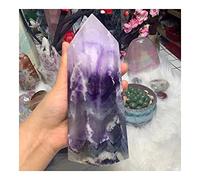 AMUCK Tablette de fluorite violette pyramidale de fluorite en cristal naturel, pierre naturelle de couleur arc-en-ciel, verre, Reiki, décoration de la maison