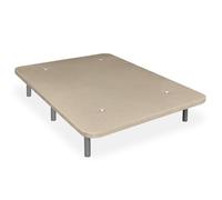 amuéblate online - Base tapissée 3D Extra renforcée, Grande stabilité, avec Barres de Renfort et 6 Pieds métalliques filetés de 27 cm, 90 x 190, Beige