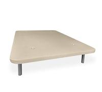 amuéblate online - Base tapissée 3D renforcée, Grande stabilité avec 5 Barres transversales et 6 Pieds métalliques filetés de 27 cm, 150 x 190, Beige