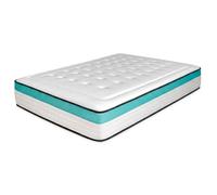 amuéblate online Flow Nature Matelas à mémoire de Forme 150 x 190 cm, Multicouche, Hauteur 24 cm, fermeté Moyenne/Haute, Traitement Anti-acariens, antibactérien et hypoallergénique. Fabriqué en