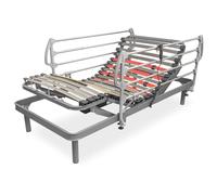 amuéblate online - Lit électrique articulé Flexipro avec 5 Plans et Structure renforcée + Jeu de Garde-Corps rabattables - Ergonomique, fiable et Silencieux, Moteur Allemand, 80 x 190 cm