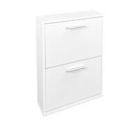 amuéblate online Meuble à Chaussures avec 2 Portes, Meuble à Chaussures étroit, modèle Alaska, Finition Blanche, Dimensions : 73 cm (Hauteur) x 54 cm (Largeur) x 18 cm (Profondeur) Pratique et