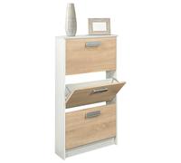 amuéblate online, Meuble à Chaussures avec 3 Portes, modèle Helsinki, Finition en Couleur Andersen et Puccini, Dimensions : 108 x 60 x 17 cm, Pratique et Fonctionnel