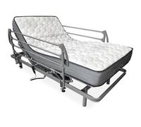 amuéblate Online Pack lit électrique articulé renforcé Ergotop à 5 Plans avec Matelas viscoélastique Dorsaltec + Jeu Garde-Corps en Acier Inoxydable 90 x 190 cm