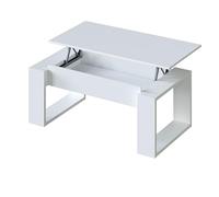 amuéblate online - Table Basse relevable modèle Nyra, Table Basse pour Salon, Pratique et Fonctionnelle, Finition Blanche, Dimensions : 105 cm (Longueur) x 55 cm (Largeur) x 45-54 cm (Profondeur)