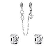 Amuefer Heart Bright Love Infinite Charms pour Bracelets et Colliers, Argent Sterling Charme Saint Valentin Noël Anniversaire Bijoux Cadeaux pour Femme Fille Maman Épouse Amis