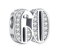 Amuefer Numéro Charms pour Bracelets Pandora et Colliers Argent Sterling Joyeux Anniversaire Perle Happy Birthday Charme Noël Bijoux Cadeaux pour Femme Fille Enfant