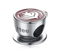 Amuefer Tasse de Café Charms pour Bracelets Pandora et Colliers Argent Sterling Perle Charme Anniversaire Noël Bijoux Cadeaux pour Femme Fille