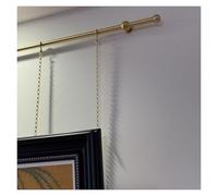 AMUFJJ cimaise pour Tableau Kit De Suspension d'art sur Rail pour Galerie, Cintre Personnalisable Et D'affichage Photo avec Poteau en Laiton Mur D'escalier, École(72"/183cm Rail,40"/102cm Chain)
