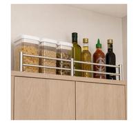 AMUFJJ Rail de Protection D'éTagèRe Kit De Barrières De Sécurité pour Étagères De Rangement - Garde-Corps De Retenue Avant À 2 Niveaux pour Placards Et Étagères Suspendues(H 2" (5cm),L 20in (51cm))