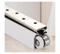 AMUFJJ Rail Porte coulissante Rail Coulissant De Porte Invisible Personnalisable, Kit De Porte Coulissante Escamotable, Système Simple Coulissant Interne, Montage Mural Au Plafond(White,130cm)