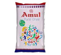 Amul Lot de 2 sachets de ghee pur, 1 litre (905 grammes) - 2 paquets - Amur Pure Ghee Pouch, 1 litre (905 grammes) - Inde - Végétarien - Importation parallèle
