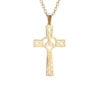 Amulets Accessoires Collier de Croix Celtique à nœuds éternel pour Hommes, Religous Jésus Celtic Cross Pendant - Collier de Croix Celtique pour Hommes, Collier Cross Irish