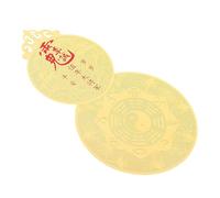Amulette Autocollante en Cuivre de Calebasse, Style chinois | Finition Polie, Éclat Solide, Décoration Symbolique pour Portefeuille, Paquet à Main, Voiture ou Espace Feng Shui