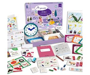 Amulette - Coffret Ma Première École - Jeu Éducatif 3 à 6 ans - 60+ Accessoires pour Jouer à la Maîtresse d’École Maternelle - Cadeau Enfant Fille Garçon Métier - Fabriqué en France - MATE