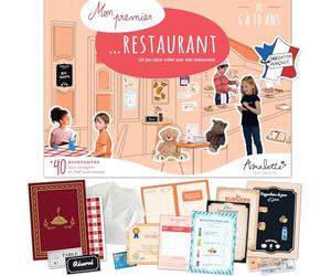 Amulette - Coffret Mon Premier Restaurant - Jeu Éducatif 5 à 10 ans - 40+ Accessoires pour Jouer à Créer son Restaurant - Jouet Cadeau Enfant Fille Garçon Métier Cuisine - Fabriqué en France - CHEF