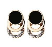 Amulette de mode Boucles d'oreilles bouton en cristal géométrique