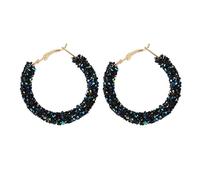 Amulette Fashion Brand Boucles d'oreilles créoles en cristal autrichien Bijoux brillants pour femme Bohème Brincos Big