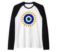 Amulette Graphique « Evil Eye is Nazar » avec breloque de Protection Grecque Manche Raglan