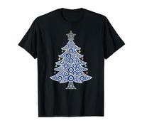 Amulette Mauvais œil Arbre de Noël Nazar Vacances Boho Noël T-Shirt Graphique avec Valeur