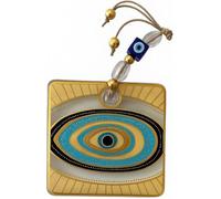 Amulette Nazar bleue faite à la main en forme d'œil pour décoration d'intérieur, décoration murale en verre de style bohème, protection spirituelle