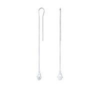 Amulette Talisman Main de Dieu Symbole Spirituel Boucles d'Oreilles Fines Longues à Enfiler pour Femmes Adolescents en Argent Sterling .925 U Stabilisateur