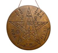 Amulette Tétragrammaton en Céramique Artisanale - Pentacle de Protection Énergétique | Talisman Sacré, Grès Naturel - Fabrication Française (Grès Naturel (Non émaillé, Brun))