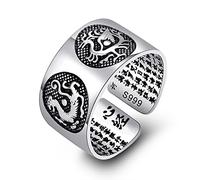 Amulette vintage bouddhiste chinoise avec lettre chinoise pour hommes et femmes, bijoux bouddhiste cœur sutra doigt ouvert pour homme et femme, taille unique, Comme décrit, Comme décrit.