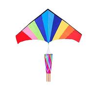 AMULONG Cerf-Volant, Cerf-Volant Arc-en-Ciel avec Corde De Cerf-Volant pour Les Débutants Cerf-Volant Extrêmement Facile À Piloter avec Queue pour Un Voyage À La Plage Beach Kite(200m String)