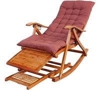 AMULONG Chaise Longue Pliante Terrasse et Jardin Chaise Berçante Pliable Longue De Balcon Patio Jardin Sieste Fauteuil Inclinable(B+Cushion)
