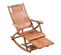 AMULONG Chaise Longue Pliante Terrasse et Jardin Chaise Longue D'extérieur Berçante Pliante en Bambou De Jardin Sieste Dossier Fauteuil Inclinable(C)