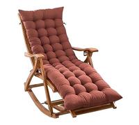 AMULONG Chaise Longue Pliante Terrasse et Jardin Chaise Longue D'extérieur Berçante Pliante en Bambou De Jardin Sieste Dossier Fauteuil Inclinable(B+Cushion)