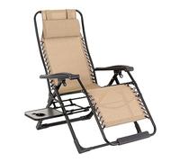 AMULONG Chaise Longue Pliante Terrasse et Jardin Inclinable Pliant Déjeuner Zero Gravity Relaxe avec Appui-Tête Porte-Gobelet Respirant Textilène Tissu Chaise Longue pour Jardin