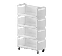 AMULONG Desserte Cuisine pour Garde-Manger Chariot Roulant en Métal avec Roues De Rangement Cuisine Amovible Porte-Couverts Sol pour Salle Bain Chariot de Rangement(4 Tier)