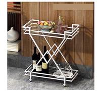 AMULONG Desserte Cuisine pour Garde-Manger Fer À Manger Voiture Dessert Chariot Livraison De Nourriture Plats Collecte Cuisine Chariot de Rangement(White)