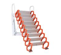 AMULONG Échelle Multifonction Pliable Échelle Murale Échelles Télescopiques A-Frame Drop-Down Échelle Pliante Invisible Marches Escabeaux Échelle de Ménage Antidérapante(200-225cm)