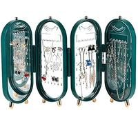 AMULONG Écrin à Accessoires Boîte à Bijoux écran Pliant boîte de Rangement Peut Stocker des Colliers bagues Boucles d'oreilles Bracelets présentoirs Coffre de Rangement(A)