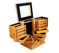 AMULONG Écrin à Accessoires Grande boîte à Bijoux Organisateur de avec 6 tiroirs présentoir Support Mallette Rangement Miroir Filles boîtes Cadeau Coffre de Rangement(B)