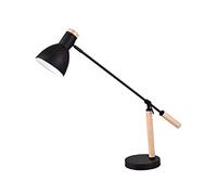 AMULONG Lampe de Lecture pour Dom Lampe De Bureau À Bras Long Réglable Protection Des Yeux Lampes En Bois Massif Simple Moderne Apprendre Table Fer Protection des yeux(Black)