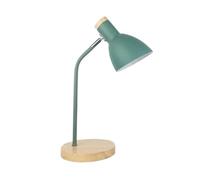 AMULONG Lampe de Lecture pour Dom Lampe De Bureau En Fer Forgé Avec Base Bois. Ampoule À Brancher Non Incluse Protection des yeux(Grün)