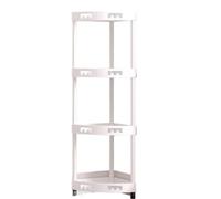 AMULONG Porte-Plante,Présentoir d'angle Étagère d'angle en Plastique À 4 Niveaux, Présentoir Moderne, Support De Rangement pour Salle Bain, Chambre Coucher, Salon Bibliothèque(White)