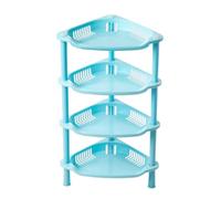 AMULONG Porte-Plante,Présentoir d'angle Étagère d'angle en Plastique, Caddie De Douche, Organisateur pour Salle Bain Intérieure, Baignoire, Salon, Cuisine Bibliothèque(Blue,4 Tier)