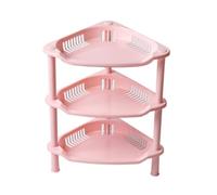 AMULONG Porte-Plante,Présentoir d'angle Étagère d'angle en Plastique, Caddie De Douche, Organisateur pour Salle Bain Intérieure, Baignoire, Salon, Cuisine Bibliothèque(Rosa,3 Tier)