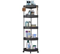 AMULONG Porte-Plante,Présentoir d'angle Organisateur De Douche d'angle, Support sur Pied, Caddie en Résine ABS, Étagère Rangement pour Salle Bain Bibliothèque(5-Tier)