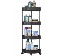 AMULONG Porte-Plante,Présentoir d'angle Organisateur De Douche d'angle, Support sur Pied, Caddie en Résine ABS, Étagère Rangement pour Salle Bain Bibliothèque(4-Tier)