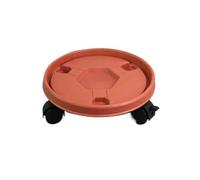 AMULONG Support de Pot de Fleurs à Roues, Chariot À Plantes avec Plateau Inférieur for Pot De Fleurs Mobile Et Siège roulettes for Une Utilisation Intérieure Extérieure(Rot,30cm)